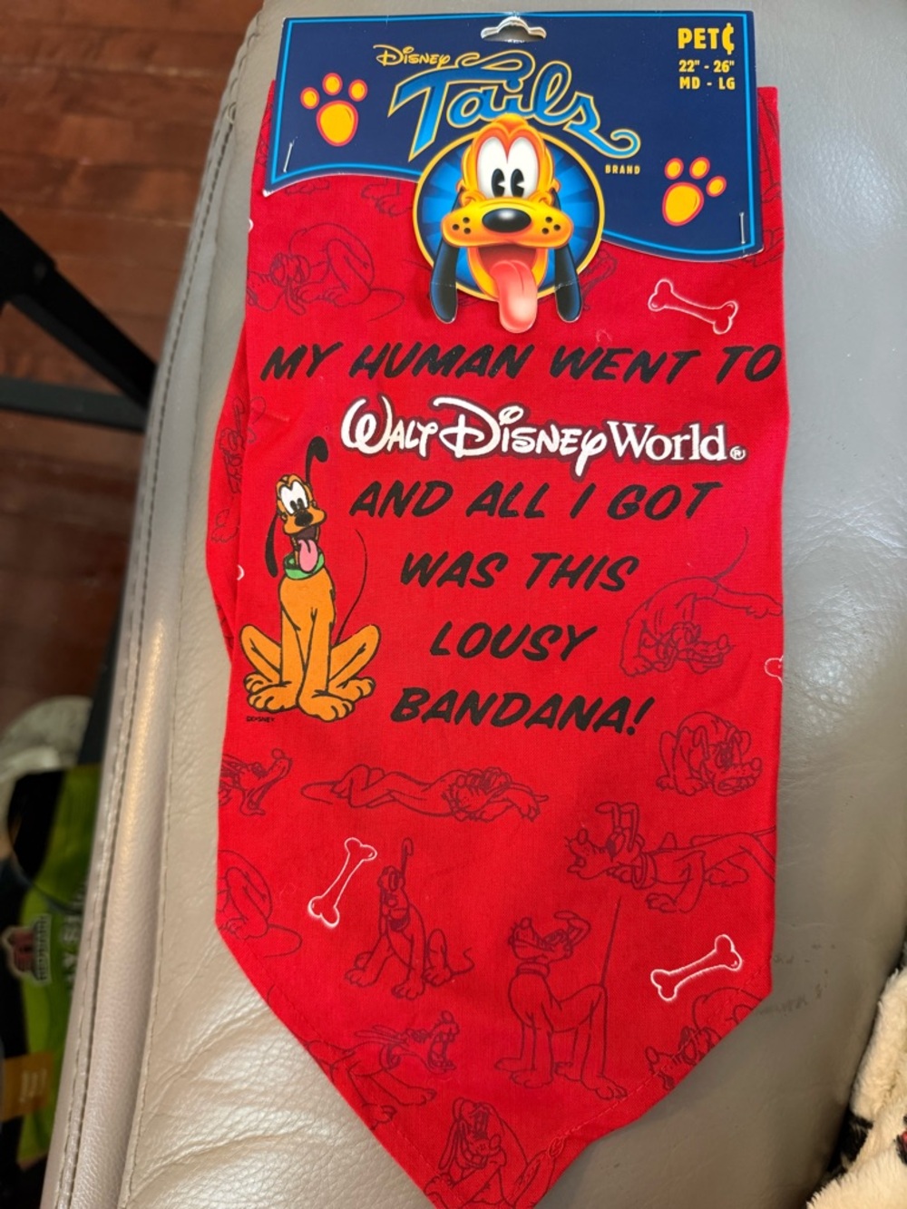 Disney Tails Pluto Red Dog Bandana